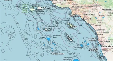 Pacific Ocean Depths Map and Nautical Chart