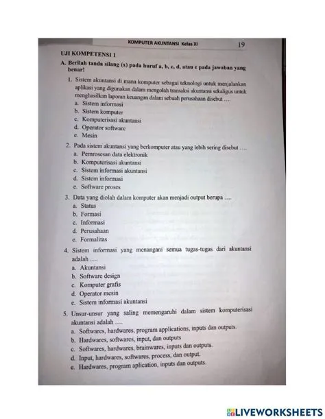 Komputer akuntansi | Live Worksheets