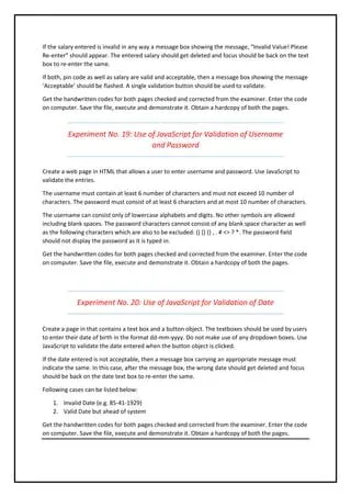 HSc Information Technology Practical List | PDF