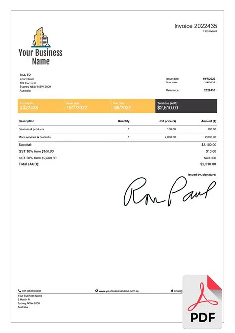 Sample Invoice Template Pdf