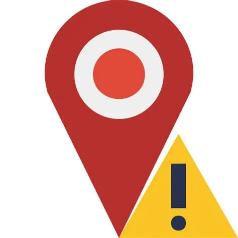 Gps, location, map, marker, navigation, pin, warning icon