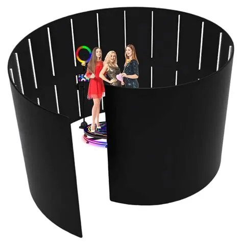 حاجز فوتوبوث 360 مغلق شكل حلزوني مصممة لأجهزة التصوير 360 للمناسبات ...