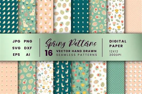 Happy Easter Spring Backgrounds, Cute Easter Digital Papers