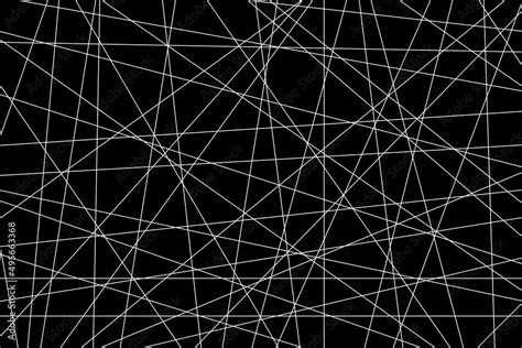 White random lines. Random line pattern on black background. Geometric ...