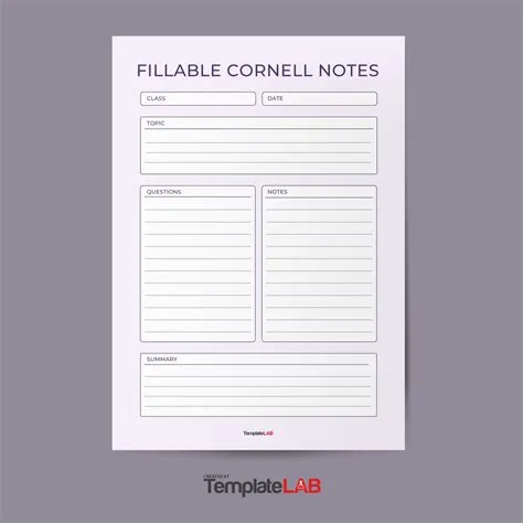 Cornell Note Template Word - Detrester.com