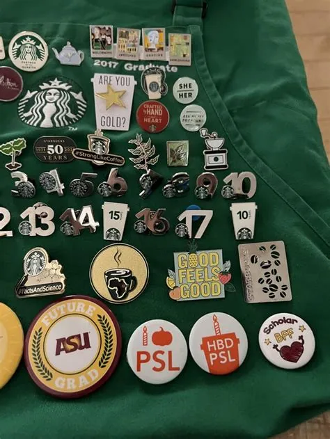 My collection of Starbucks issued pins : r/starbucksbaristas