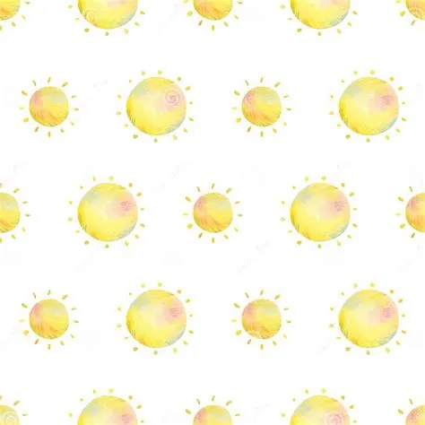 Seamless Cute Sun Pattern. Watercolor Background with Cartoon Warm ...