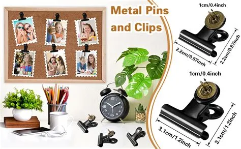 Amazon.com: 20 Pcs Metal Push Pin Clips 22mm for Bulletin Boards, Black ...