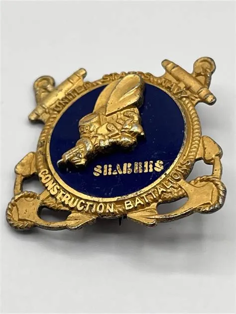 Vintage Sterling Silver US Navy Construction Battalions Pin - Lapel ...