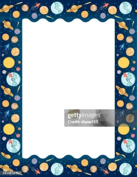 Vibrant Color Outer Space Border Template With Copy Space High-Res ...