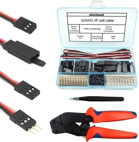 30 Sets Servo Connector Male Female Plug Crimp Pin Cable Kit Compatible ...