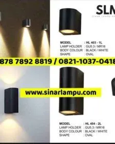 Lampu Dinding Hitam Polos 2 Arah Atas dan Bawah - Sinar Lampu Mentari