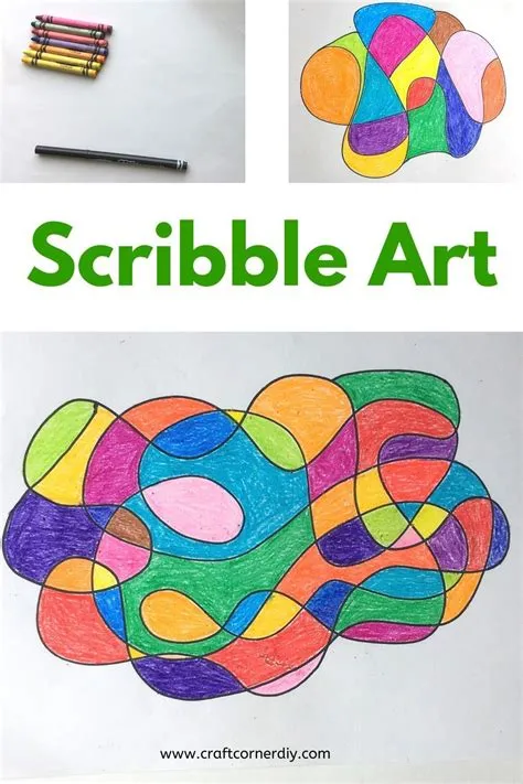 Learn how to turn scribbles into colorful art. Easy craft for kids or ...