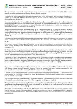 IRJET- Attendance Monitoring System using Face Detection &Face ...