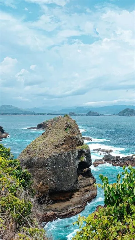 The Beautiful Papuma Beach in Jember, East Java Stock Image - Image of ...
