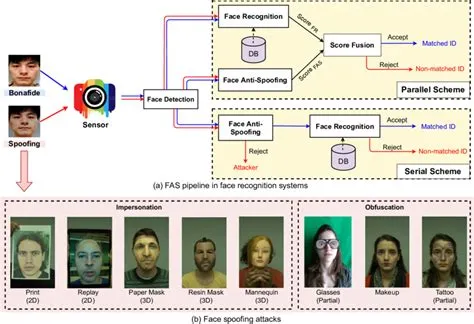 Typical face spoofing attacks and face anti-spoofing pipeline. (a) FAS ...
