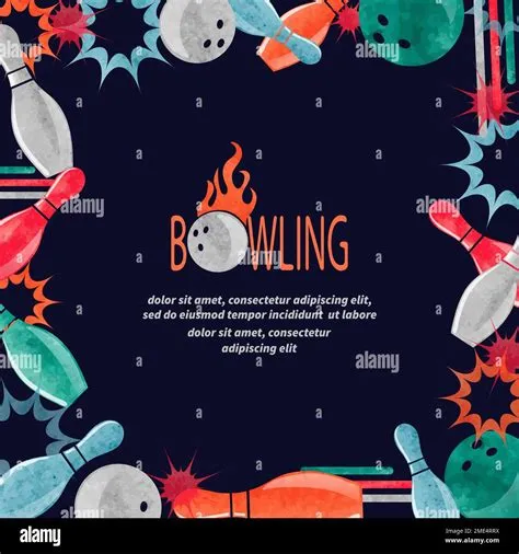 Bowling square border for your design. Frame vector background with ...