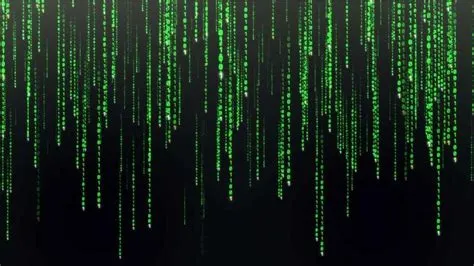 The Matrix Raining Binary Code Background