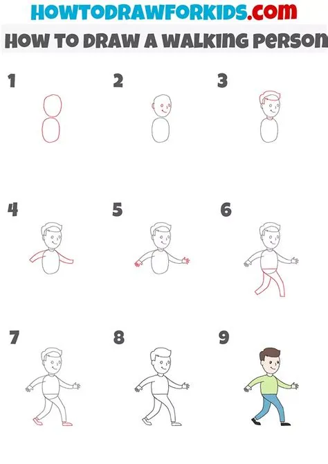 How to Draw a Walking Person in 2025 | Easy drawings, Drawing tutorials ...