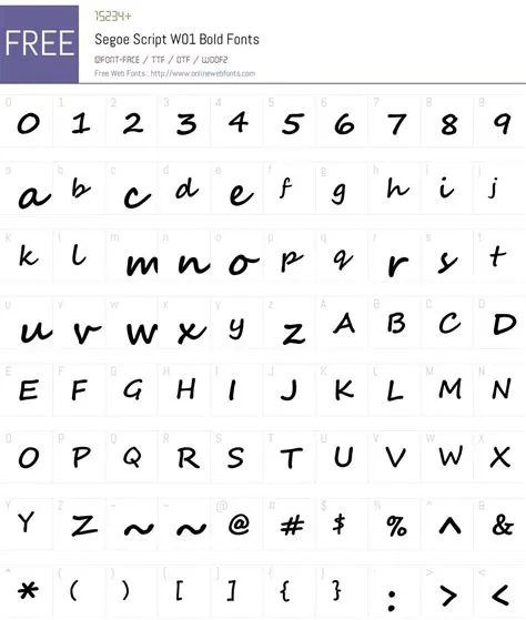 Segoe Script W01 Bold V1 5.00 Fonts Free Download - OnlineWebFonts.COM