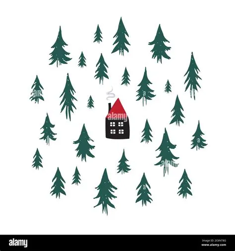 Forest scandinavian cabin in Stock Vector Images - Alamy