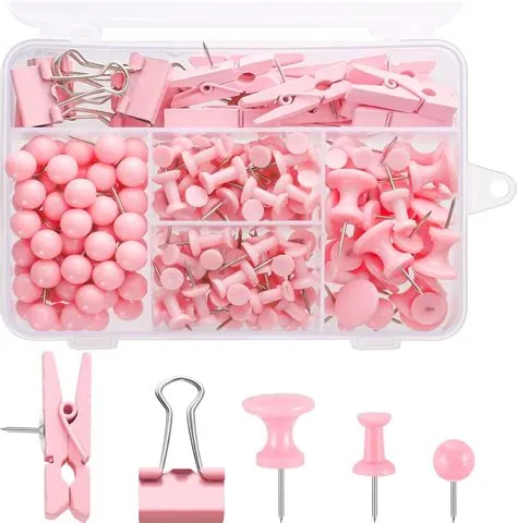 Amazon.com: 200 Pieces Pink Push Pins Thumb Tacks Cute Decorative Push ...