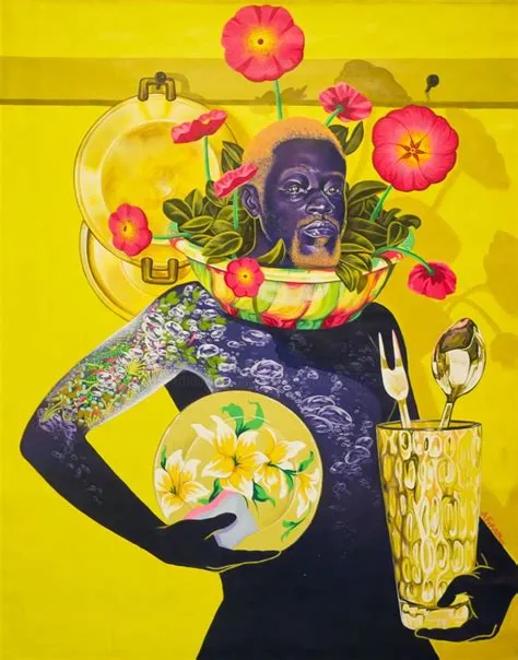La Cuisine À Makepe Missoke, Painting by Arnold Forkam | ArtMajeur ...