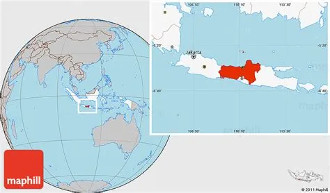 Gray Location Map of Central Java, highlighted country