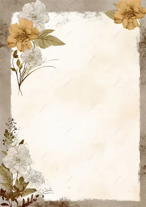 An Old Scroll With Flowers And Old Papers Stock Photo Background ...