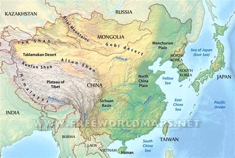 East Asia Physical Map