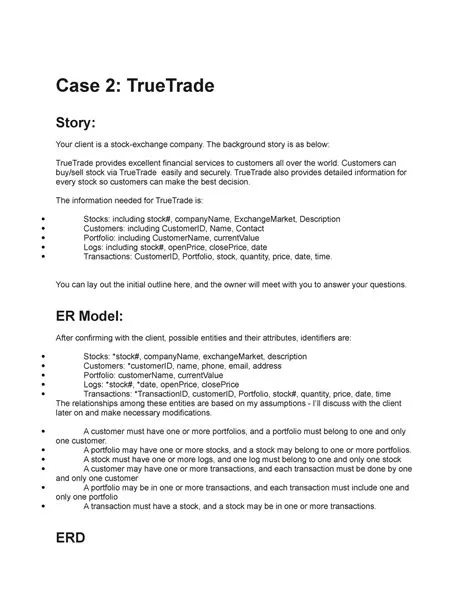 LAB ERD- Schemas - 1322145646 - Case 2: TrueTrade Story: Your client is ...