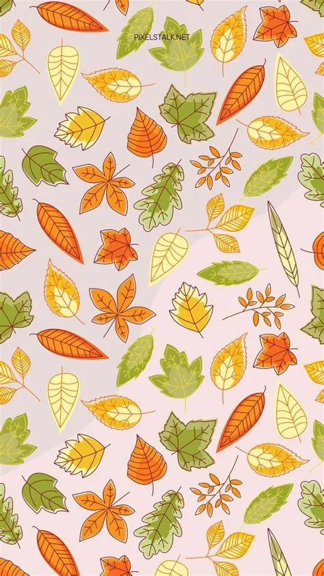 Download Various Leaves Cute Fall Pattern Digital Artwork Wallpaper ...
