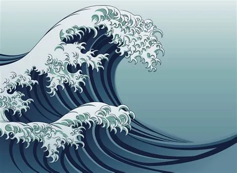 Download Japanese Waves Vector Art Wallpaper | Wallpapers.com