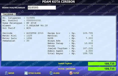 Contoh transaksi PDAM Kota Cirebon