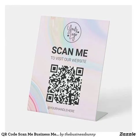 QR Code Scan Me Business Menu Website Services Ped Pedestal Sign ...