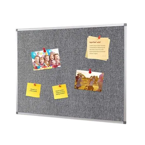 Wall Mounted Aluminium Frame Grey Felt Fabric Pin Board - Whiteboard ...