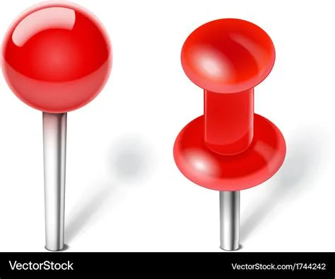 Red push pin Royalty Free Vector Image - VectorStock