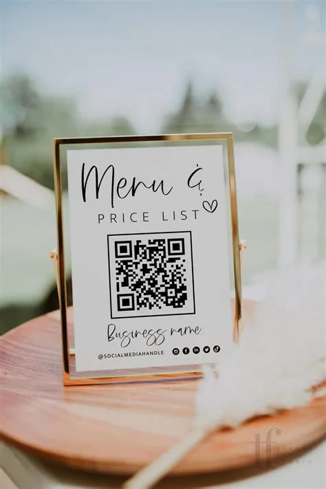 Editable Menu & Price List QR Code Sign Canva Template - Gwen - Etsy