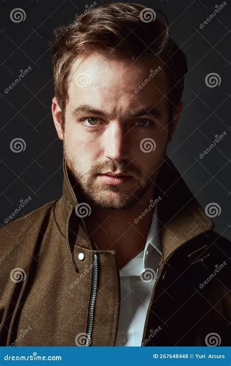 Masculine Style for a Manly Man. Studio Portrait of a Handsome Young ...