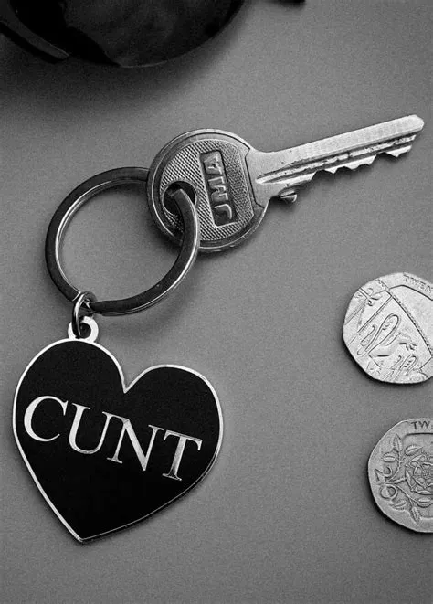 Extreme Largeness Cunt Black Heart Keyring | Attitude Clothing