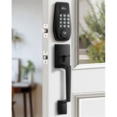 C100 Keyless Entry Door Lock with Handle Set, Deadbolt Lock for Front ...