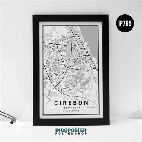POSTER HIASAN DINDING CITY MAP PETA KOTA CIREBON 12RP 45X30CM | Lazada ...