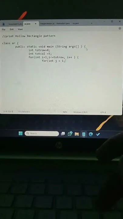 How to create hollow rectangle pattern in Java ! Java pattern ! #random ...