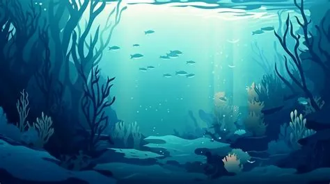 Underwater Plant Fish Cartoon Sea Water Advertising Background, The Sea ...