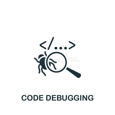 Code Debugging Icon. Monochrome Simple Sign from App Development ...