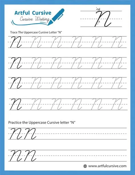 Cursive Worksheets Letter N Cursive Worksheets Superstar Worksheets