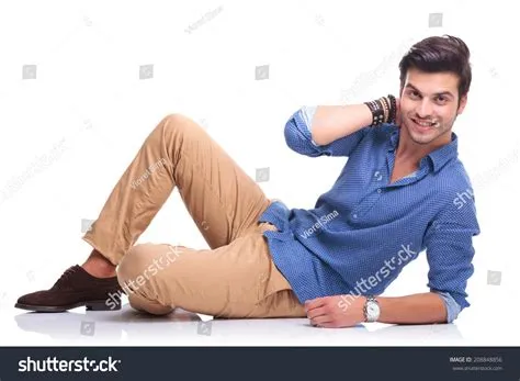 Smiling Young Casual Man Lying Down Stock Photo 208848856 | Shutterstock