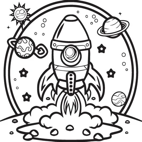 Space Coloring Sheets For Kindergarten
