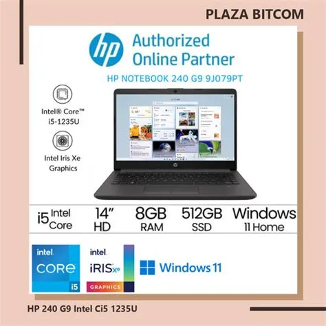 Jual HP 240 G9 Intel Ci5 1235U 8GB 512GB Intel Iris Xe 14" HD Windows ...