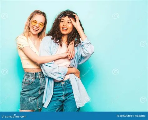 Two Young Beautiful Women Posing in Studio Stock Photo - Image of ...